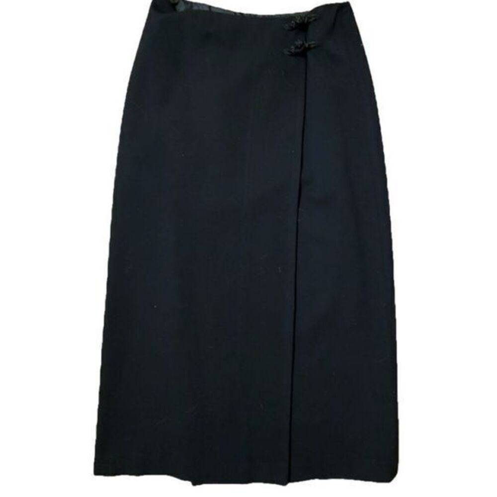 Ralph Lauren Wool Midi Skirt -2P black wool nylon spandex blend , midi l…